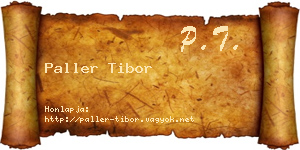 Paller Tibor névjegykártya